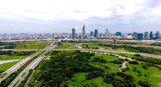 9 lô đất vàng trong khu đô thị Thủ Thiêm sẽ được đấu giá trong quý III này. Ảnh: Lê Quân.