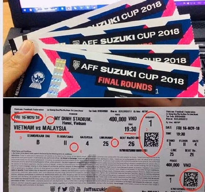 Phân biệt vé thật, giả trận chung kết lượt về AFF Cup 2018 Phan biet ve that, gia tran chung ket luot ve AFF Cup 2018
