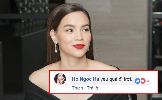 Nữ ca sĩ Hồ Ngọc Hà để lại dòng bình luận "yêu quá đi trời" thể hiện sự đồng cảm với những chia sẻ của đàn anh.