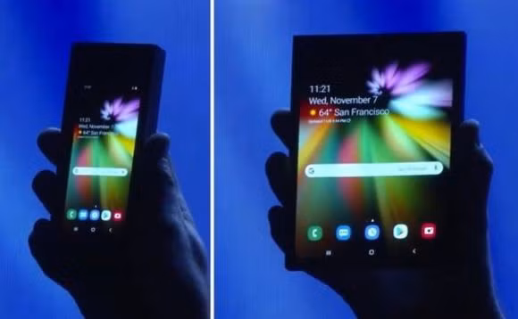 Dien thoai gap man hinh cua Samsung ban vao thang 3, gia 1.770 USD