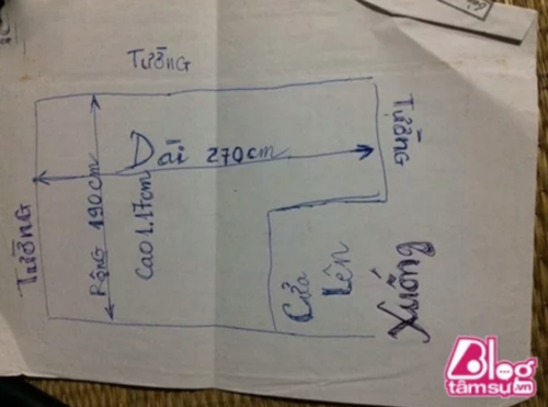 Bản đồ căn nhà của ông Xuân.