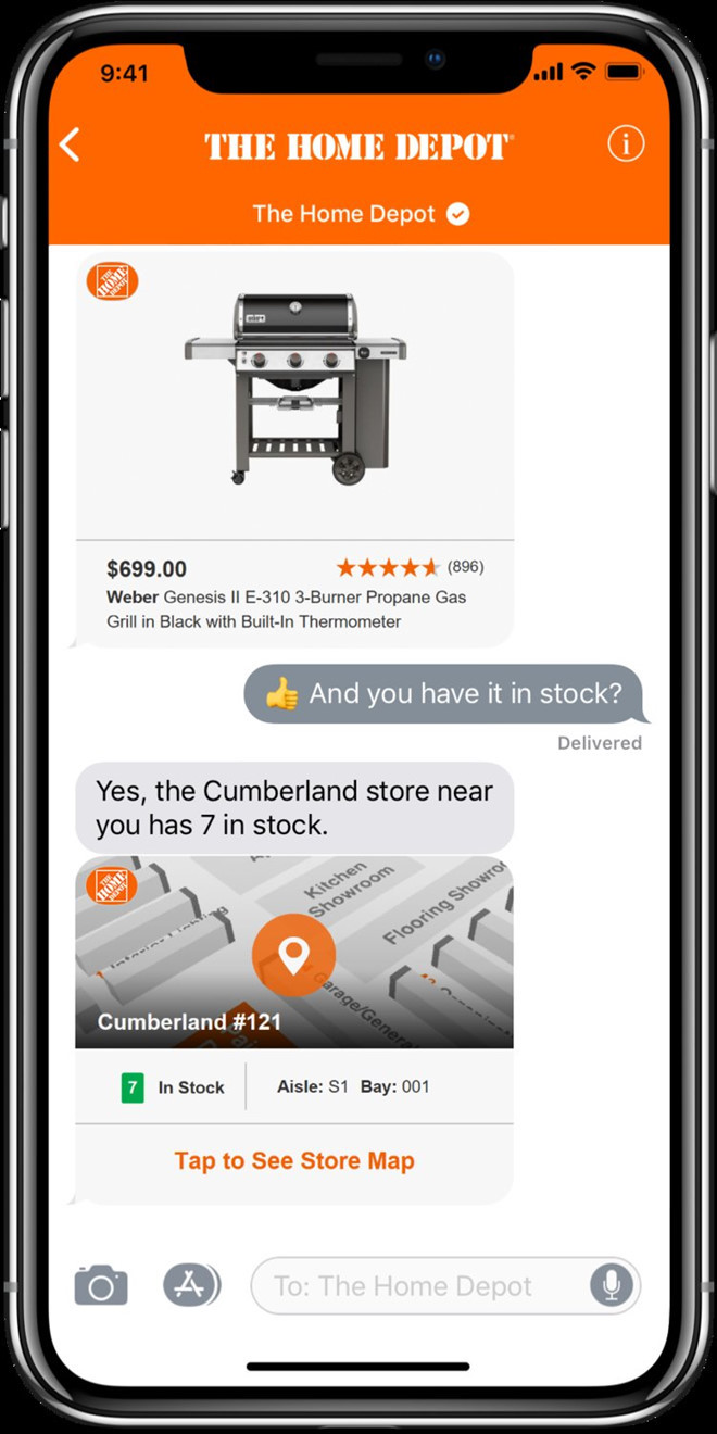 Mô phỏng một cuộc mua bán qua hội thoại trên ứng dụng chat. Ảnh: LivePerson.