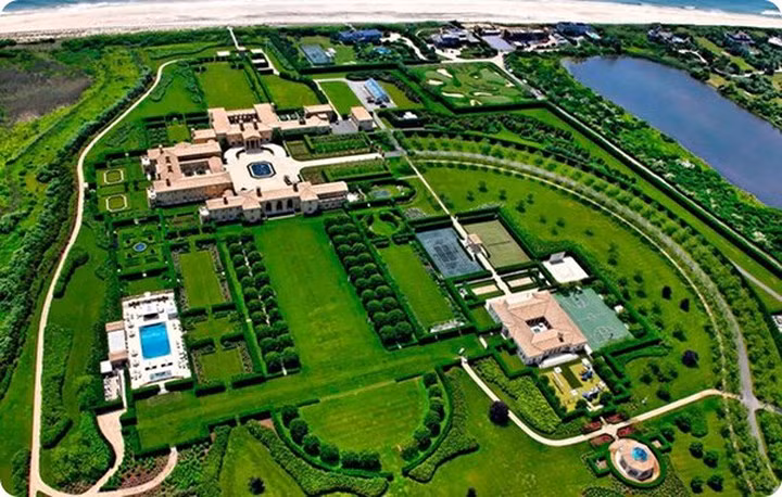 Biệt thự Fairfield Pond, The Hamptons, Hoa Kỳ có giá 198 triệu USD. Đây là một trong 10 ngôi biệt thự đắt nhất tại Hoa Kỳ và là ngôi nhà đắt thứ 4 trên thế giới.