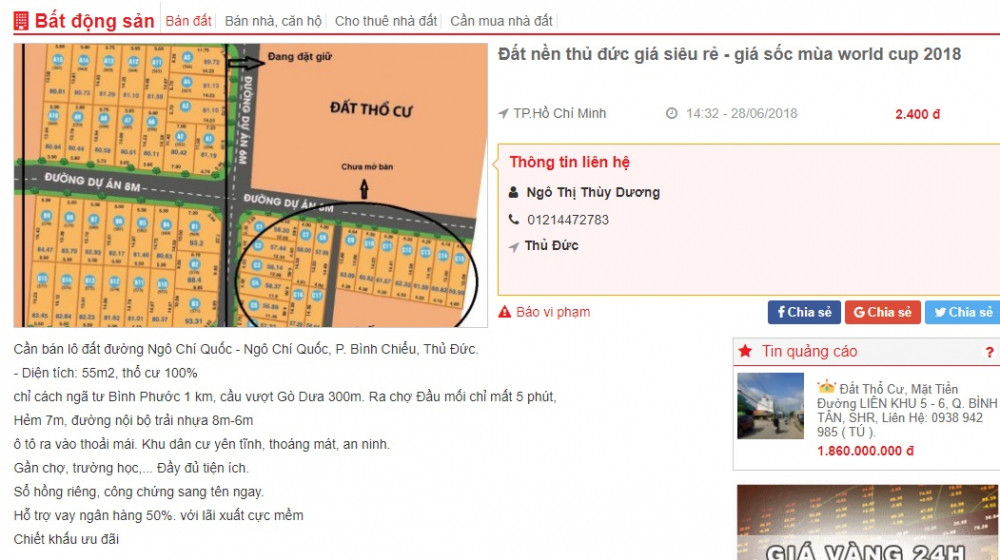 Những tin rao bán được đính kèm với từ "World Cup" để tăng độ 'hot'.