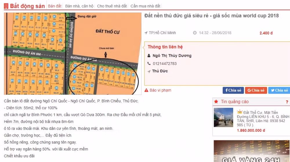 Những tin rao bán được đính kèm với từ "World Cup" để tăng độ 'hot'.