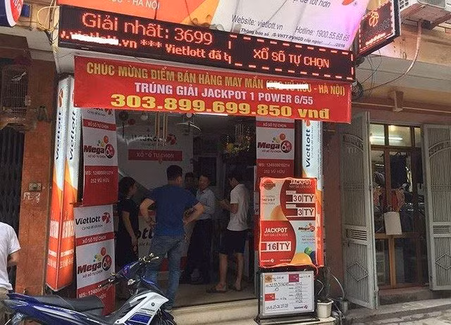 Đại lý Vietlott, nơi bán vé số Vietlott trúng giải hơn 300 tỷ đồng.