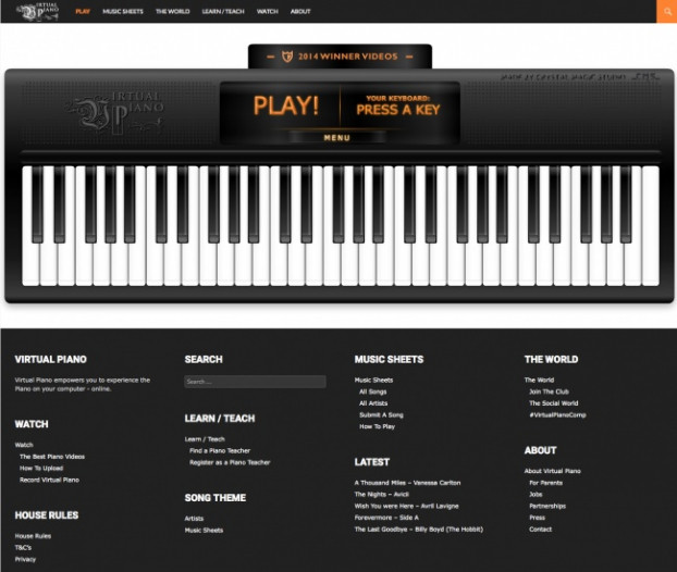 10. Virtual Piano Nếu bạn muốn thủ chơi piano nhưng không có đàn, hãy truy cập ngay Virtual Piano với sự trợ giúp của máy tính.