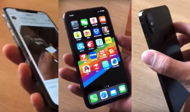 Mẫu điện thoại nghi là iPhone SE 2 có thiết kế tai thỏ như iPhone X.