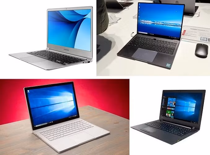 Trên thị trường hiện nay, nhiều máy tính xách tay của Huawei, HP, Samsung, Microsoft và Lenovo đã cung cấp những tính năng như màn hình cảm ứng, trackpads đa tác vụ.