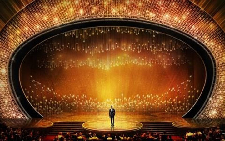 Sân khấu pha lê của lễ trao giải Oscar 2016 tỏa sáng với 200.000 viên pha lê. Ảnh: USA Today.