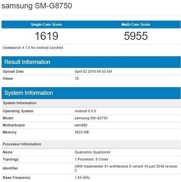 Galaxy S9 Mini xuất hiện trên cơ sở dữ liệu GeekBench.