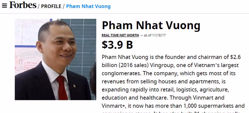 Ty phu Viet, nhung khoi tien ty USD Forbes khong ngo toi