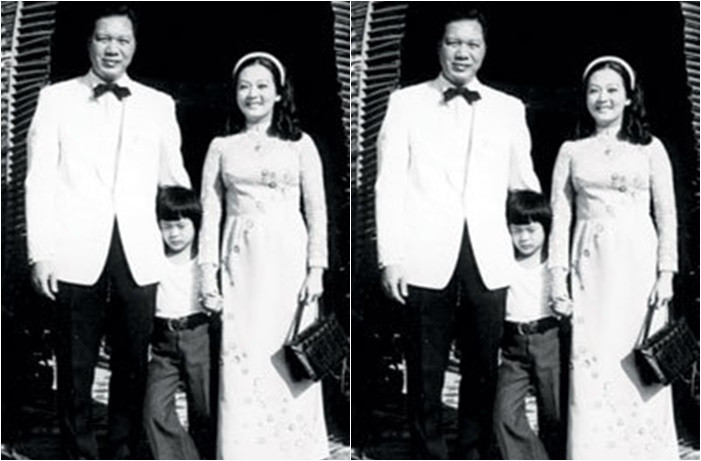 Nghệ sĩ Thanh Nga hạnh phúc bên chồng Phạm Duy Lân và con trai Hà Linh. Ảnh. Tuổi trẻ.