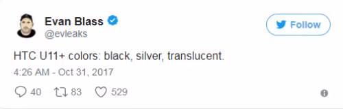 HTC U11+ se co ba tuy chon mau-Hinh-2