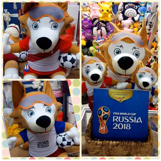 Thú bông linh vật World Cup 2018 Zabivaka đang được giới hâm mộ Việt Nam săn tìm.