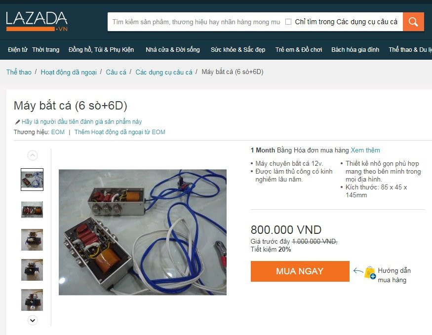Sản phẩm được rao bán trên Lazada với giá 800.000 đồng.
