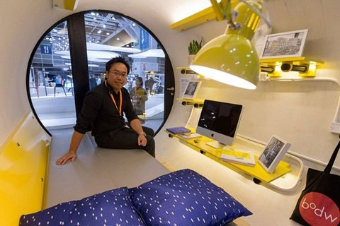 Căn nhà được làm từ khối bê tông hình ống dài 2,5m.