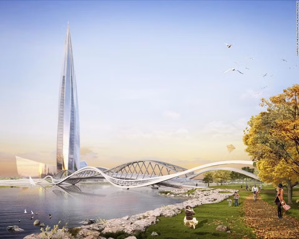 Lakhta Center, St. Petersburg (Nga) - Hãng kiến trúc: Kettle Collective, RMJM và GORPROJECT. Khi hoàn thành vào năm 2018, Lakhta Center tại St. Petersburg sẽ trở thành toà nhà cao nhất tại châu Âu.