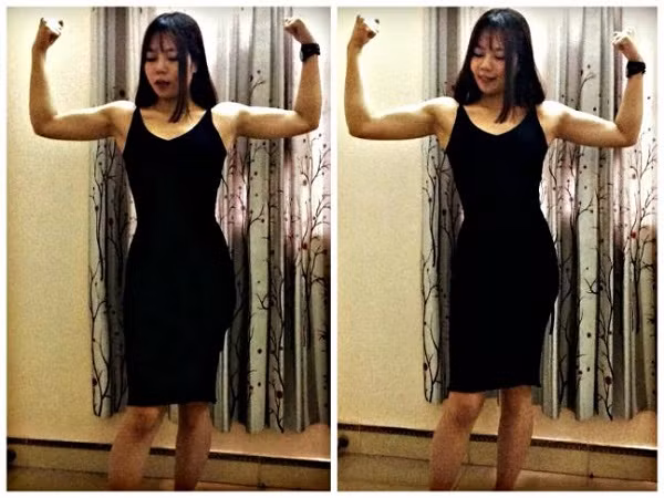 Thân hình bị chê thô kệch giống đàn ông của chủ thớt. Ảnh: FBNV.