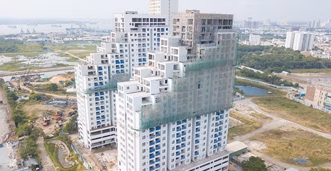 Khu đất hơn 9.000 m2 được Tập đoàn Đất Xanh xây dựng 2 toà nhà cao 26 tầng. Ảnh: I.T.
