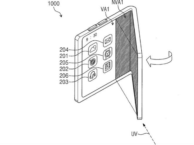 Điện thoại đang được gập dần vào. Điện thoại đang được gập dần vào.