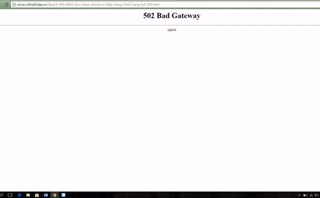 Website chương trình bị sập vào ngày 1/12. Ảnh chụp màn hình.
