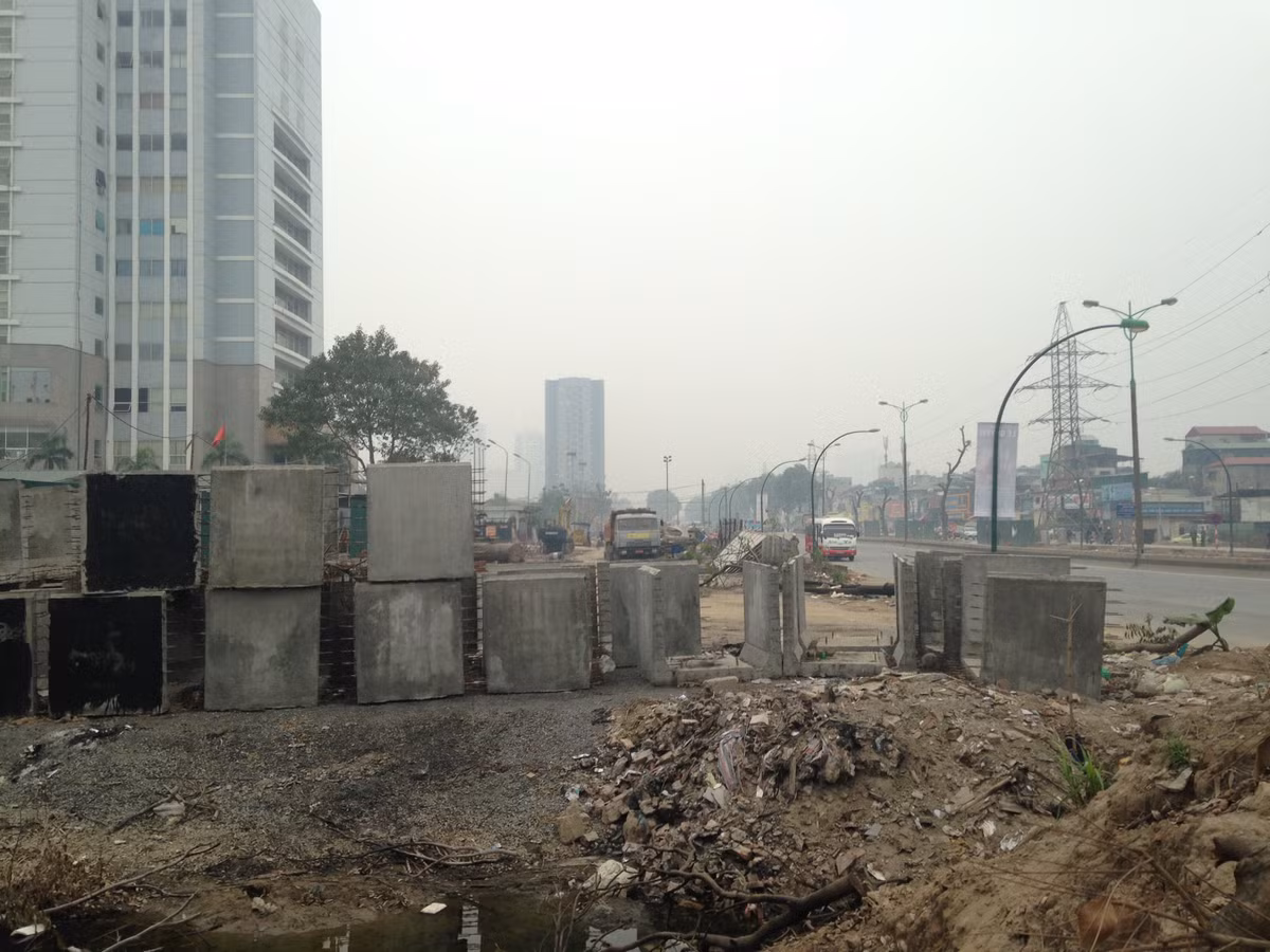 Công trường vành đai 3.Ảnh: Tuấn Linh.