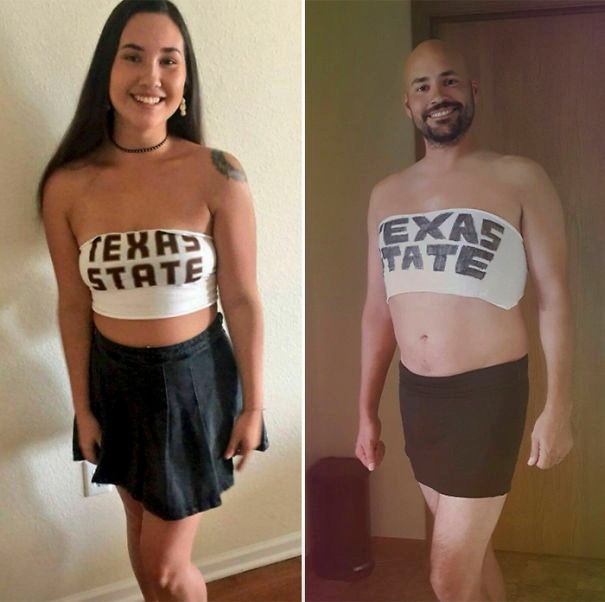 Bố cũng không hề kém trong khoảng khoe da thịt, con gái nhỉ.