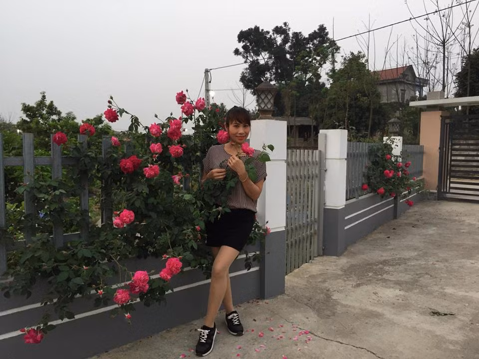 Ngoài giờ làm việc, chị Ánh Quyên dành thời gian buổi tối hoặc các ngày nghỉ cuối tuần để chăm cây. Thời gian rảnh chị Ánh Quyên thường tỉa lá, bón phân, chăm sóc cho hoa hồng. Đối với chị Ánh Quyên, chăm sóc hoa là thú vui và ngắm hoa cũng là niềm vui giúp chị thư giãn, quên đi những mệt mỏi trong công việc.