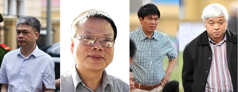 Tình bạn giữa 2 cặp đại gia đang được dư luận đem ra so sánh sau sự việc ông Nguyễn Trung Hà bỏ ra 32 tỷ giúp ông Xuân Sơn thoát án tử. Ảnh: Từ trái qua phải: Ông Nguyễn Xuân Sơn, ông Trung Hà, Bầu Long, Bầu Kiên.