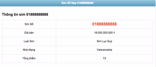 Xuat hien sim so dep 18 ty dong cua Vietnamobile