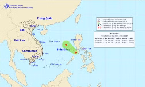 Thoi tiet hom nay 17/4: Xuat hien ap thap nhiet doi tren bien Dong