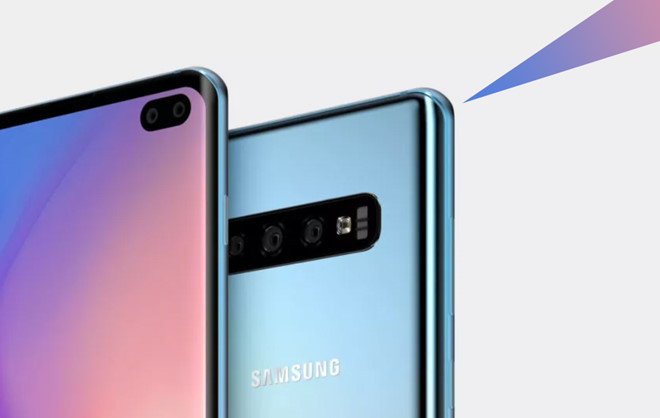 Theo hình ảnh rò rỉ, Galaxy S10 Plus có ngôn ngữ thiết kế màn hình cong đặc trưng của Samsung. Điểm gây chú ý ở phần mặt trước của máy đến camera selfie kép có độ phân giải 8 MP và 5 MP nằm ở góc bên phải trong màn hình.