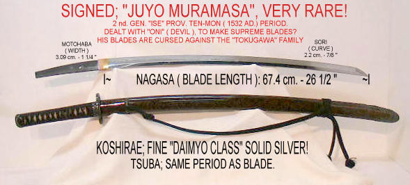 Muramasa thực chất là thanh kiếm katana do nghệ nhân nổi tiếng cùng tên tạo nên.