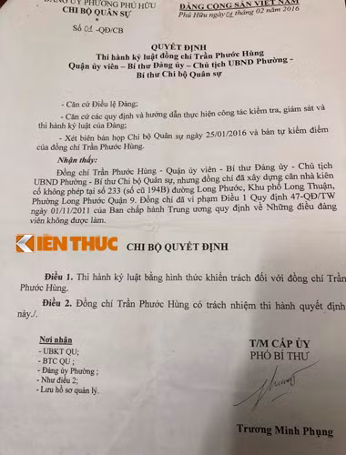 Ky la viec xu ly Bi thu, Chu tich phuong xay dung khong phep-Hinh-2