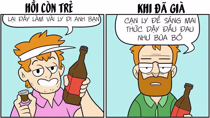 Hồi trẻ, rượu chè thoải mái với bạn bè bao nhiêu thì khi đã có tuổi, người ta kiêng dè bấy nhiêu.