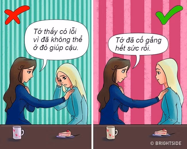  Ngừng việc luôn cảm thấy có lỗi. Hãy loại bỏ từ "phải" ra khỏi cuộc sống của bản thân. Hãy làm điều bạn muốn chứ không phải những điều người khác ép buộc bạn. Nếu cảm thấy có lỗi về điều gì đó, bạn hãy nói ra và học cách tha thứ cho bản thân.