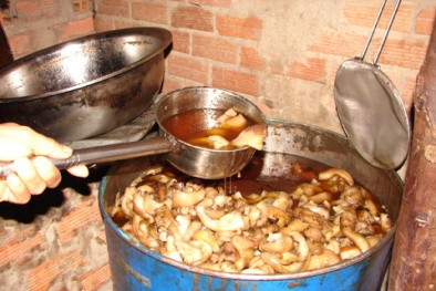 Theo đó, những loại mỡ, dầu ăn màu đục, đen, chất lượng “kém” hơn thì giao cho các lò rán quẩy, bánh rán với giá 14.000 đồng/lít. Một can mỡ “chất lượng tốt” để rang cơm, xào phở, xào rán đồ ăn trong các quán cơm, nhà hàng có giá chỉ 80.000 đồng, còn loại làm quẩy, rán bánh rán giá chỉ 60.000 đồng, nếu so với giá dầu ăn thì chỉ bằng khoảng 1/3. Ảnh minh họa.