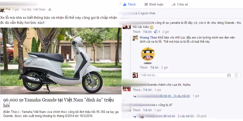 Nguoi tieu dung boc loi xe Yamaha Grande vua bi trieu hoi-Hinh-2
