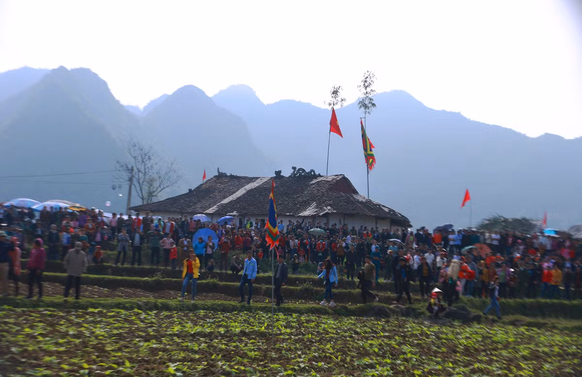 Rất đông người dân tới tham dự lễ hội "rước của quí khổng lồ".