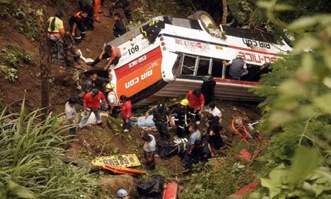 Hiện trường một vụ tai nạn xe buýt. (Ảnh minh họa)