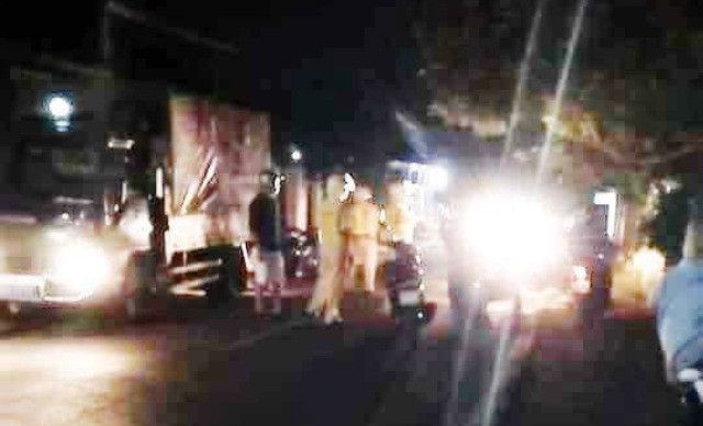 Hiện trường nơi các đối tượng tấn công lực lượng thi hành công vụ.