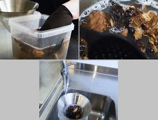 Người chế biến sẽ phải sử dụng găng tay để sơ chế nấm theo hướng dẫn, đồng thời cần tránh hít phải hơi nóng bốc ra từ nồi luộc vì có chứa chất gyromitrin.