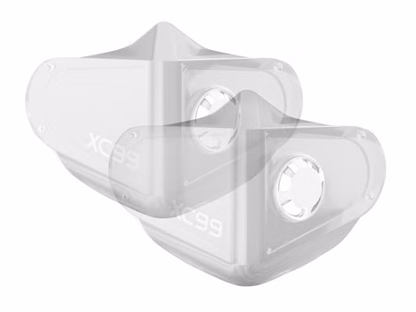 Ưu điểm của loại khẩu trang trong suốt độc đáo XC 99 là thiết kế ôm sát vào mặt, giúp ngăn giọt bắn 100%, hạn chế sự lây lan của virus.