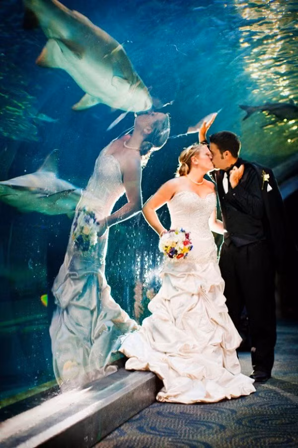 Bức ảnh cưới có sự chen ngang của kẻ thứ 3 đáng sợ.