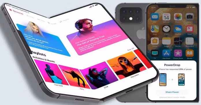 Không nằm ngoài thời hoàng kim của smartphone màn hình gập, Apple cũng từng nộp bằng sáng chế cho một số thiết bị có thể gập lại trong tương lai gần. Một báo cáo mới đây cho rằng iPhone màn hình gập sẽ thiết kế màn hình hiển thị như những chiếc smartphone thông thường chứ không chia thành 2 màn hình hiển thị riêng biệt.