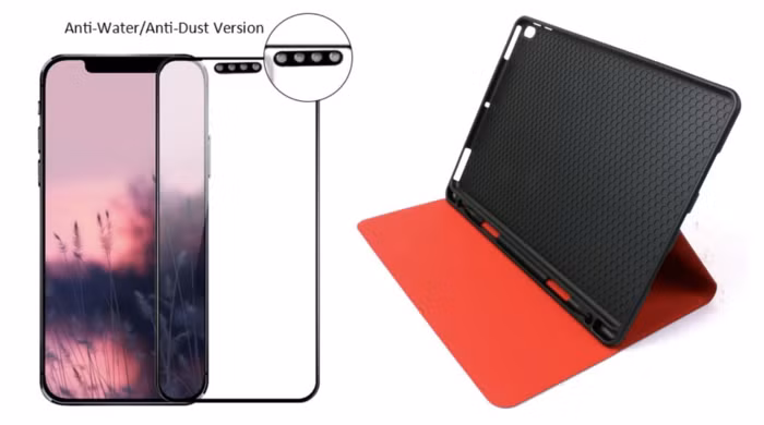 Quay trở lại với những rò rỉ từ nà sản xuất phụ kiện Shenzhen Rainbow, đi kèm với hình ảnh kính cường lực bảo vệ camera là tiết lộ về về mặt kính cường lực mà công ty sản xuất cho iPhone 12 cũng như chiếc bao da dành cho iPad 10.8 inch.