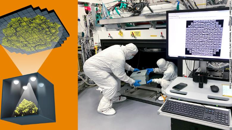 Để chụp bức ảnh, các nhà nghiên cứu phải đặt cảm biến vào trong một bộ làm mát để cảm biến có thể hoạt động ở nhiệt độ -101°C. Sau đó bông cải được đặt trong một hộp với ánh sáng bên trong và đỉnh đầu là một lỗ chỉ nhỏ 150-micon, hình ảnh của bông cải sẽ được chiếu lên cảm biến.