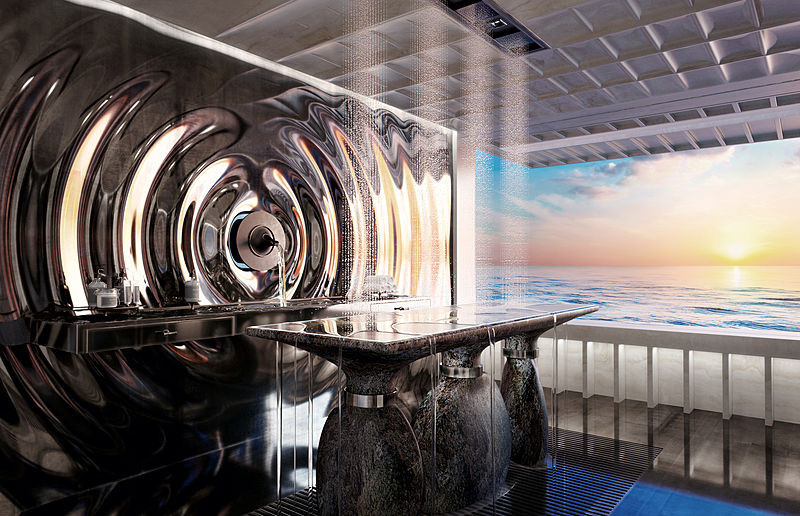 Với 5 tầng bên dưới thiết kế mở, siêu du thuyền chạy bằng hydro đầu tiên trên thế giới có thể chứa 14 hành khách và 31 thủy thủ.