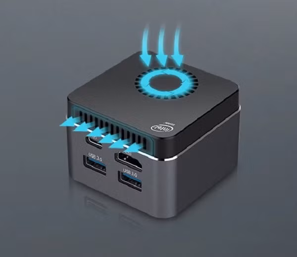 Bộ xử lý Celeron N4100 SoC trong PC N4100 được làm mát bằng hệ thống làm mát chủ động, do đó sản phẩm sẽ tạo ra một số tiếng ồn nho nhỏ khi hoạt động.